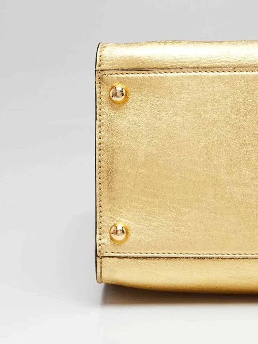 Fendi Gold Leather Medium Sunshine Tote Bag -8BH386 - Picture 5 of 11